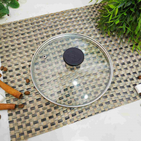 Крышка стеклянная для сковороды с ручкой A - Plus - 0022 - 22 см ✅ базовая цена $1.80 ✔ Опт ✔ Скидки ✔ Заходите! - Интернет-магазин ✅ Фортуна-опт ✅