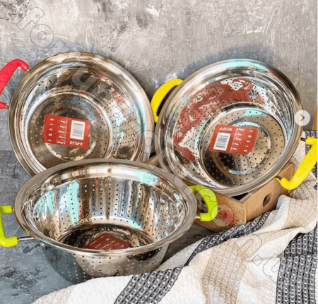 Дуршлаг с ручками нержавеющий A-Plus - 2208 (26 cм) ✅ базовая цена $3.21 ✔ Опт ✔ Скидки ✔ Заходите! - Интернет-магазин ✅ Фортуна-опт ✅