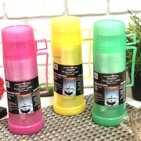 Термос пластиковый со стеклянной колбой 0,5 л Stenson - 105 Т ➜ фото ➜ розн цена $3.30 - Интернет-магазин ✅ Fortuna-opt.com.ua. ✅ 