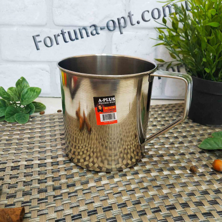 Кружка из нержавеющей стали 12 см A-Plus - 0277 ✅ базовая цена $1.79 ✔ Опт ✔ Скидки ✔ Заходите! - Интернет-магазин ✅ Фортуна-опт ✅