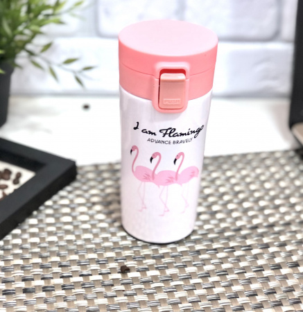 Термокружка Фламинго 380 мл Pink Stenson - 83446 ➜ фото ➜ розн цена $6 - Интернет-магазин ✅ Fortuna-opt.com.ua. ✅
