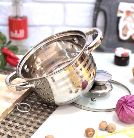 Кастрюля нержавеющая 1,2 л Unique  - 5002 ✅ базовая цена $7.92 ✔ Опт ✔ Скидки ✔ Заходите! - Интернет-магазин ✅ Фортуна-опт ✅