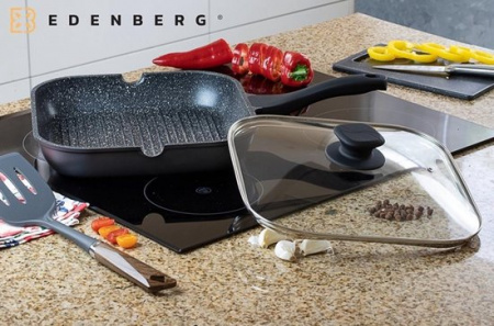 Сковорода-гриль с крышкой Edenberg EB - 3309 - 24 см ✅ базовая цена $21.25 ✔ Опт ✔ Скидки ✔ Заходите! - Интернет-магазин ✅ Фортуна-опт ✅