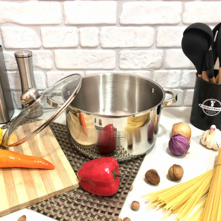 Кастрюля нержавеющая большая Edenberg EB - 3009 - 8,5 л ✅ базовая цена $24.08 ✔ Опт ✔ Скидки ✔ Заходите! - Интернет-магазин ✅ Фортуна-опт ✅