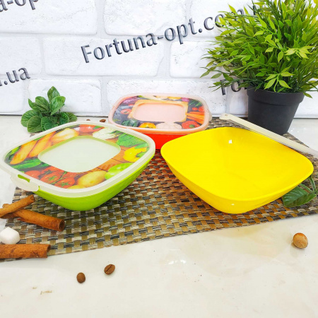 Миска  0,5 л пластиковая с крышкой Квадратная Весна 0063 ✅ базовая цена 21.82 грн. ✔ Опт ✔ Скидки ✔ Заходите! - Интернет-магазин ✅ Фортуна-опт ✅