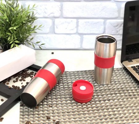 Термокружка 380 мл с силиконовым ободком 2083 Stenson ➜ фото ➜ розн цена $5.35 - Интернет-магазин ✅ Fortuna-opt.com.ua. ✅