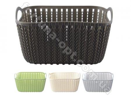 Корзина-плетенка из пластика 25,5*18*12 см - Stenson - 85525  ✅ базовая цена $1.42 ✔ Опт ✔ Скидки ✔ Заходите! - Интернет-магазин ✅ Фортуна-опт ✅
