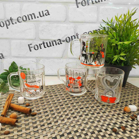 Кружка стекло Coffee Time 200 мл - 8107  ✅ базовая цена 35.52 грн. ✔ Опт ✔ Скидки ✔ Заходите! - Интернет-магазин ✅ Фортуна-опт ✅