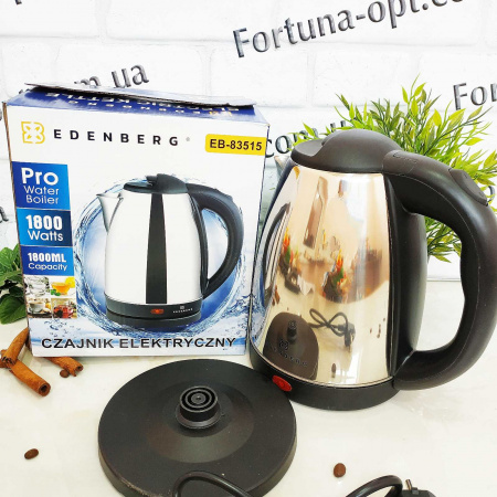 Чайник нержавеющий электрический 1,8 л Edenberg EB - 83515 (1800 Вт) ✅ базовая цена $10.73 ✔ Опт ✔ Скидки ✔ Заходите! - Интернет-магазин ✅ Фортуна-опт ✅