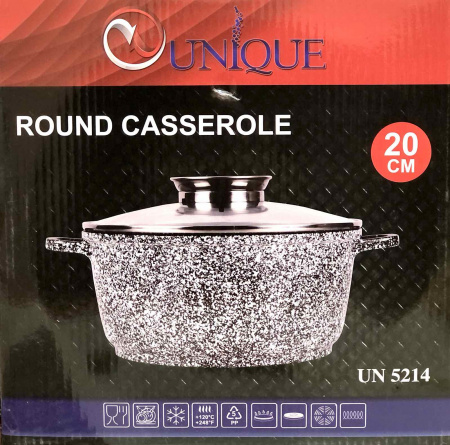 Казан мраморный 2,4 л  серый - Unique 5214 ✅ базовая цена $11.60 ✔ Опт ✔ Скидки ✔ Заходите! - Интернет-магазин ✅ Фортуна-опт ✅