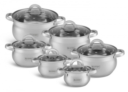 Набор нержавеющих кастрюль яблочной формы 6шт/набор Edenberg EB - 4065 ✅ картинка - Интернет-магазин ✅ Fortuna-opt.com.ua. ✅ Набор нержавеющих кастрюль яблочной формы 6шт/набор Edenberg EB - 4065➜ Опт и розница ✅ актуальная цена -Интернет магазин ✅ Фортуна ✅