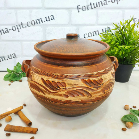   Супник красная глина 5 л с ручками 7750 ✅ базовая цена 265.22 грн. ✔ Опт ✔ Скидки ✔ Заходите! - Интернет-магазин ✅ Фортуна-опт ✅