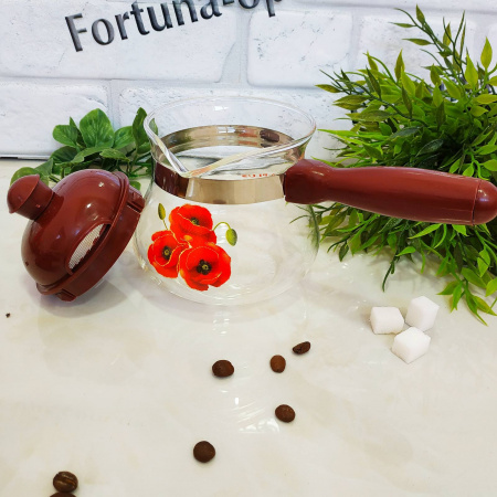 Турка стекло  600мл (А-Плюс) 1050 ✅ базовая цена $4.05 ✔ Опт ✔ Скидки ✔ Заходите! - Интернет-магазин ✅ Фортуна-опт ✅