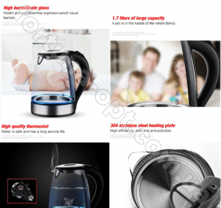 Электрочайник стеклянный A-Plus - 1680 (1,8л) ✅ базовая цена $22.01 ✔ Опт ✔ Скидки ✔ Заходите! - Интернет-магазин ✅ Фортуна-опт ✅