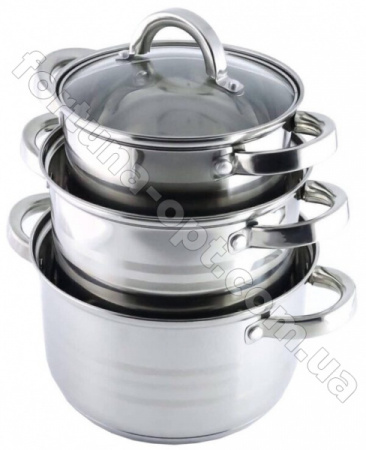 Набор кастрюль Benson BN - 199 ✅ картинка - Интернет-магазин ✅ Fortuna-opt.com.ua. ✅ Набор кастрюль Benson BN - 199➜ Опт и розница ✅ актуальная цена -Интернет магазин ✅ Фортуна ✅