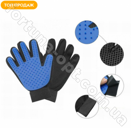 Перчатка для вычесывания шерсти True Touch для животных 7138 ✅ базовая цена $1.14 ✔ Опт ✔ Скидки ✔ Заходите! - Интернет-магазин ✅ Фортуна-опт ✅