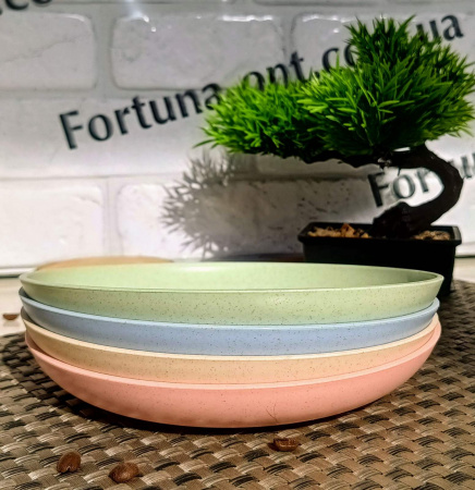 Тарелка 20см ЕКО 4шт/наб пшеничная шелуха 01253  ✅ базовая цена $4.75 ✔ Опт ✔ Скидки ✔ Заходите! - Интернет-магазин ✅ Фортуна-опт ✅