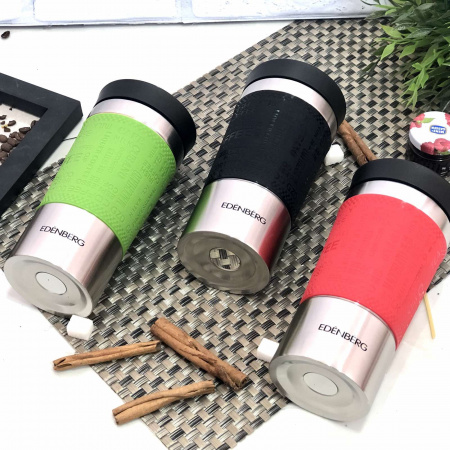 Термокружка с силиконовым держателем Edenberg EB - 632 - 0,38 л ➜ фото ➜ розн цена $6.33 - Интернет-магазин ✅ Fortuna-opt.com.ua. ✅