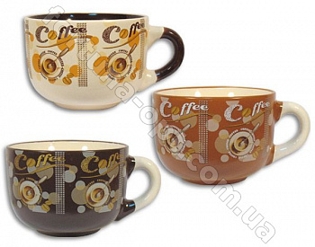 Чашка керамическая 450 мл Кофе Джамбо Elina EL - 3097 ✅ базовая цена 31.70 грн. ✔ Опт ✔ Акции ✔ Заходите! - Интернет-магазин Fortuna-opt.com.ua.