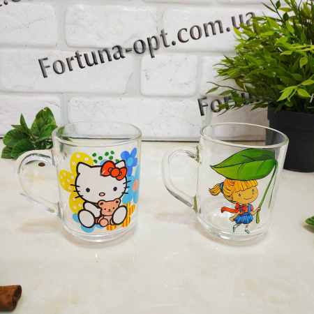 Чашка стекло 200 мл "Детская микс" 8105-1335 ✅ базовая цена 35.63 грн. ✔ Опт ✔ Скидки ✔ Заходите! - Интернет-магазин ✅ Фортуна-опт ✅