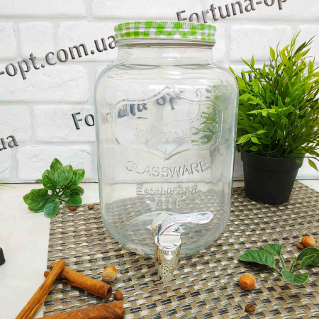 Лимонадник стеклянный с краном 4 л 9038-1 ✅ базовая цена 316.61 грн. ✔ Опт ✔ Скидки ✔ Заходите! - Интернет-магазин ✅ Фортуна-опт ✅