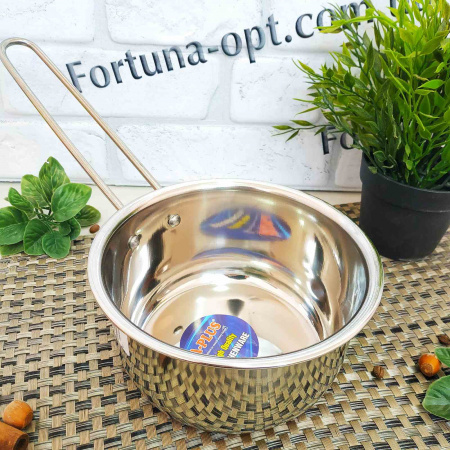 Ковш нержавеющий 18 см (А-Плюс) 0439+! ✅ картинка - Интернет-магазин ✅ Fortuna-opt.com.ua. ✅ Ковш нержавеющий 18 см (А-Плюс) 0439+! ✅ базовая цена $2.82 ✔ Опт ✔ Скидки ✔ Заходите! - Интернет-магазин ✅ Фортуна-опт ✅