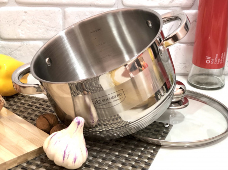 Кастрюля нержавеющая с крышкой Edenberg EB - 3006 - 4,0 л ✅ базовая цена $21.17 ✔ Опт ✔ Скидки ✔ Заходите! - Интернет-магазин ✅ Фортуна-опт ✅