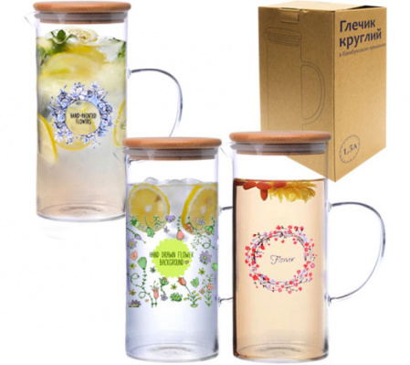 Кувшин 1,5л с бамбуковой крышкой 9030-2 ✅ базовая цена 153.43 грн. ✔ Опт ✔ Скидки ✔ Заходите! - Интернет-магазин ✅ Фортуна-опт ✅