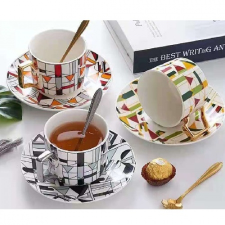 Чашка с блюдцем и ложкой 220 мл "Picasso" 00936 ✅ базовая цена $8.99 ✔ Опт ✔ Скидки ✔ Заходите! - Интернет-магазин ✅ Фортуна-опт ✅