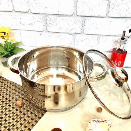 Кастрюля с толстым дном Benson BN - 222 - 8,2 л ✅ базовая цена $25.07 ✔ Опт ✔ Скидки ✔ Заходите! - Интернет-магазин ✅ Фортуна-опт ✅