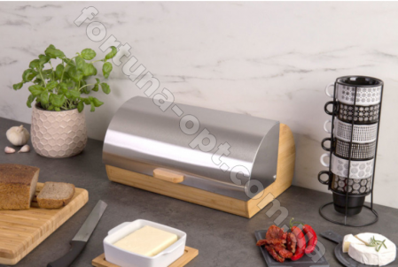 Хлебница деревянная с нержавеющей откидной крышкой Edenberg EB-083 ✅ базовая цена $36.42 ✔ Опт ✔ Скидки ✔ Заходите! - Интернет-магазин ✅ Фортуна-опт ✅ 