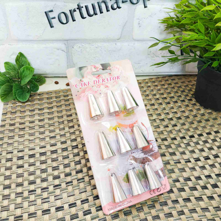 Насадки кондитерские в наборе из 9-ти на планшете 17810 ✅ картинка - Интернет-магазин ✅ Fortuna-opt.com.ua. ✅ Насадки кондитерские в наборе из 9-ти на планшете 17810 ✅ базовая цена 43.31 грн. ✔ Опт ✔ Скидки ✔ Заходите! - Интернет-магазин ✅ Фортуна-опт ✅