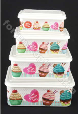 Набор пластиковых судочков 4 шт A-Plus - 237 ✅ базовая цена $3.05 ✔ Опт ✔ Скидки ✔ Заходите! - Интернет-магазин ✅Фортуна-опт ✅