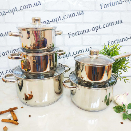 Набор посуды из нержавеющей стали A-Plus 1293➜ Опт и розница ✅ актуальная цена -Интернет магазин ✅ Фортуна ✅