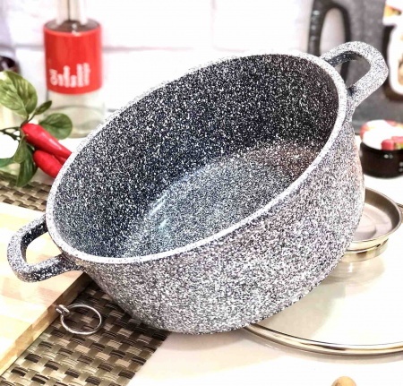 Казан мраморный 3,2 л  серый - Unique 5215 ✅ базовая цена $13.06 ✔ Опт ✔ Скидки ✔ Заходите! - Интернет-магазин ✅ Фортуна-опт ✅