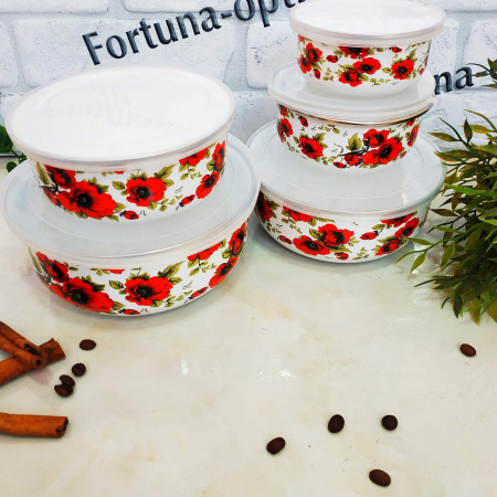 Набор эмалированных судочков A - Plus - 0967 - 5 шт ✅ картинка - Интернет-магазин ✅ Fortuna-opt.com.ua. ✅ Набор эмалированных судочков A - Plus - 0967 - 5 шт ✅ базовая цена $6.90 ✔ Опт ✔ Скидки ✔ Заходите! - Интернет-магазин ✅Фортуна-опт ✅