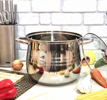 Кастрюля из нержавеющей стали Edenberg ЕВ - 534 - 8,8 л ✅ картинка - Интернет-магазин ✅ Fortuna-opt.com.ua. ✅ Кастрюля из нержавеющей стали Edenberg ЕВ - 534 - 8,8 л ✅ базовая цена $23.73 ✔ Опт ✔ Скидки ✔ Заходите! - Интернет-магазин ✅ Фортуна-опт ✅