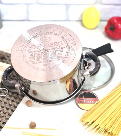 Кастрюля из нержавеющей стали Edenberg EB - 3692 - 1.3 л ✅ картинка - Интернет-магазин ✅ Fortuna-opt.com.ua. ✅ Кастрюля из нержавеющей стали Edenberg EB - 3692 - 1.3 л ✅ базовая цена $8.37 ✔ Опт ✔ Скидки ✔ Заходите! - Интернет-магазин ✅ Фортуна-опт ✅