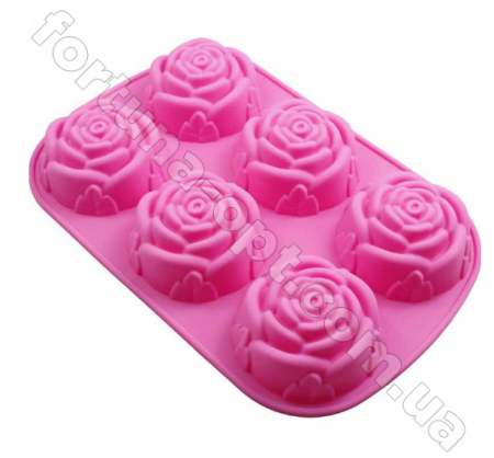 Форма для выпечки кексов силиконовая Розы EMPIRE - 0056 6 шт ✅ базовая цена $1.50 ✔ Опт ✔ Скидки ✔ Заходите! - Интернет-магазин ✅ Фортуна-опт ✅