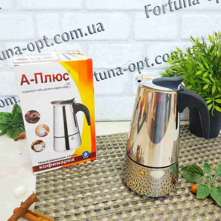 Кофеварка гейзерная A-Plus - 2088 на 6 чашек ✅ базовая цена $7.83 ✔ Опт ✔ Скидки ✔ Заходите! - Интернет-магазин ✅ Фортуна-опт ✅