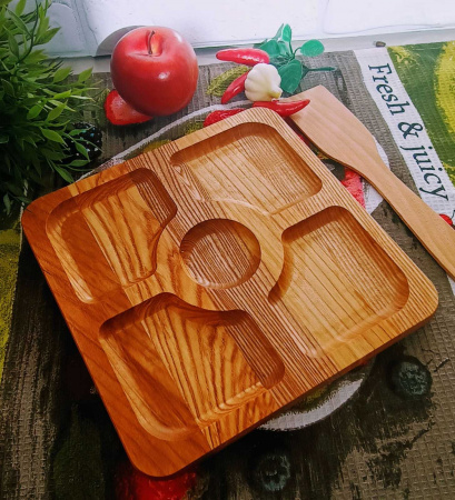 Менажница Ясень 25см квадратная 5 секций 0132 ✅ базовая цена 197.14 грн. ✔ Опт ✔ Скидки ✔ Заходите! - Интернет-магазин ✅ Фортуна-опт ✅