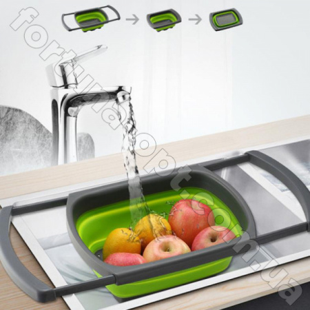 Дуршлаг силиконовый раскладной 38*27 см A-Plus - 1979 ✅ базовая цена $4.17 ✔ Опт ✔ Скидки ✔ Заходите! - Интернет-магазин ✅ Фортуна-опт ✅