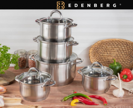 Набор посуды с 5-слойным дном Edenberg EB - 4004➜ Опт и розница ✅ актуальная цена -Интернет магазин ✅ Фортуна ✅