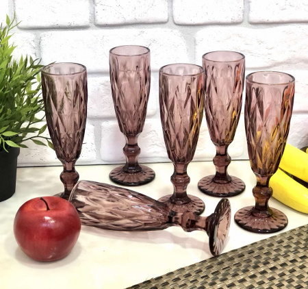 Бокал для шампанского красный 150 гр Purple Red 6 шт/наб A-Plus - 9008  ✅ базовая цена $1.82 ✔ Опт ✔ Скидки ✔ Заходите! - Интернет-магазин ✅ Фортуна-опт ✅