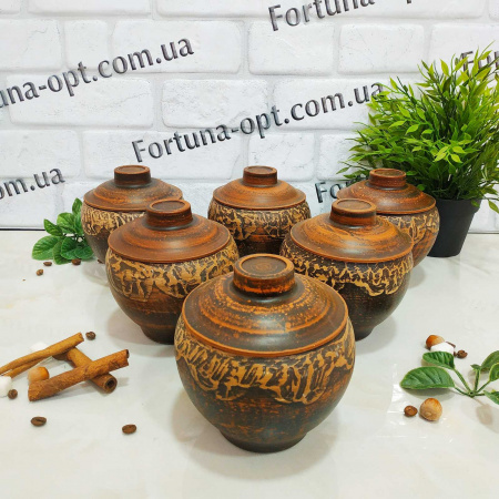 Горшки в духовку порционные 6 шт/наб Глечик 600 мл (красная глина) 7787 ✅ базовая цена 298.37 грн. ✔ Опт ✔ Скидки ✔ Заходите! - Интернет-магазин ✅ Фортуна-опт ✅