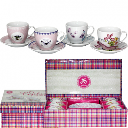 Набор чайный 12 пр 200 мл Цветы микс керамика - 1438 ✅ базовая цена 309.47 грн. ✔ Опт ✔ Скидки ✔ Заходите! - Интернет-магазин ✅ Фортуна-опт ✅