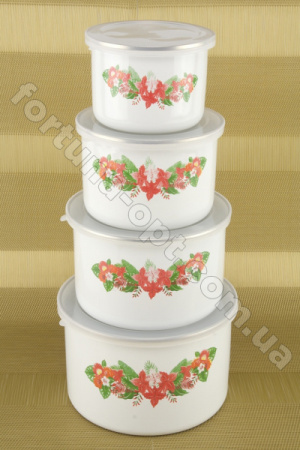 Набор высоких судочков эмаль A - Plus - 0965 - 4 шт ✅ базовая цена $5.13 ✔ Опт ✔ Скидки ✔ Заходите! - Интернет-магазин ✅Фортуна-опт ✅