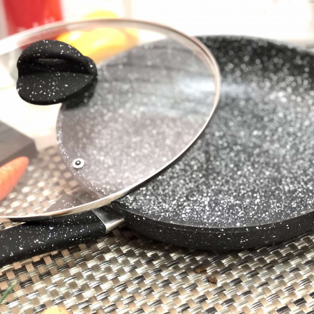 Сковорода мраморная с крышкой 26см А-плюс - 1513 ✅ базовая цена $14.86 ✔ Опт ✔ Скидки ✔ Заходите! - Интернет-магазин ✅ Фортуна-опт ✅