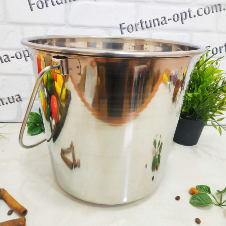Ведро нержавеющее без крышки 15 л A-Plus - 0383 ✅ базовая цена $8.11 ✔ Опт ✔ Скидки ✔ Заходите! - Интернет-магазин ✅ Фортуна-опт ✅