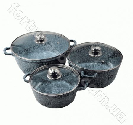 Набор кастрюль с мраморным покрытием Benson BN - 324 ✅ базовая цена $46.57 ✔ Опт ✔ Скидки ✔ Заходите! - Интернет-магазин ✅ Фортуна-опт ✅